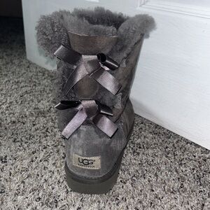 Grey Bailey Bow UGG Boots